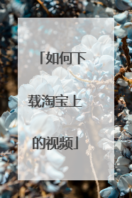 如何下载淘宝上的视频