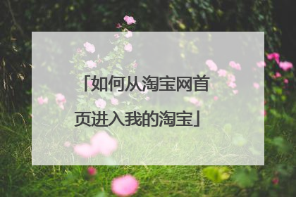 如何从淘宝网首页进入我的淘宝