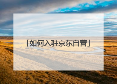 如何入驻京东自营