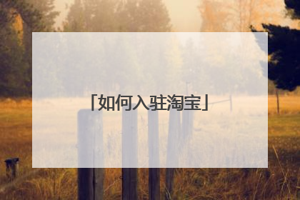 如何入驻淘宝