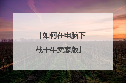 如何在电脑下载千牛卖家版