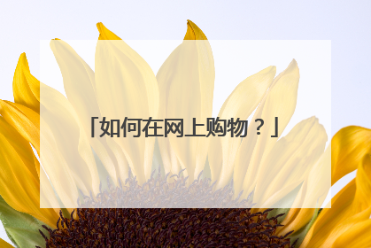 如何在网上购物?