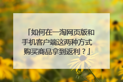 如何在一淘网页版和手机客户端这两种方式购买商品拿到返利?