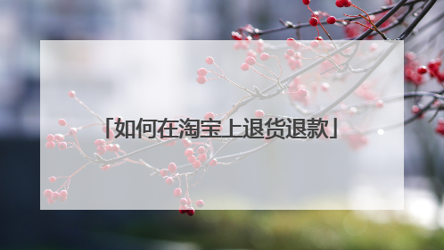 如何在淘宝上退货退款
