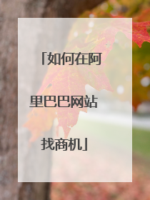如何在阿里巴巴网站找商机