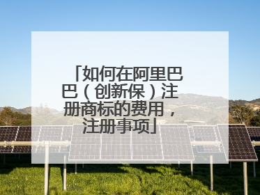 如何在阿里巴巴(创新保)注册商标的费用,注册事项