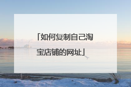 如何复制自己淘宝店铺的网址