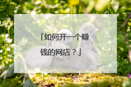 如何开一个赚钱的网店？