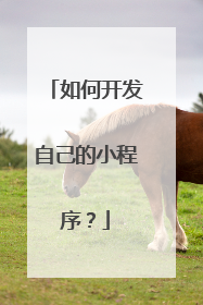 如何开发自己的小程序?