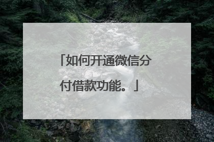 如何开通微信分付借款功能。
