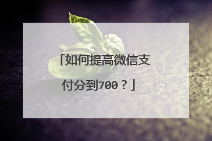如何提高微信支付分到700?