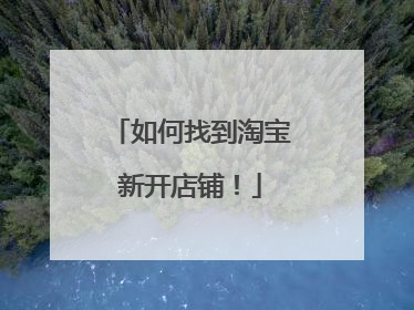 如何找到淘宝新开店铺!