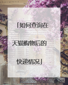 如何查询在天猫购物后的快递情况