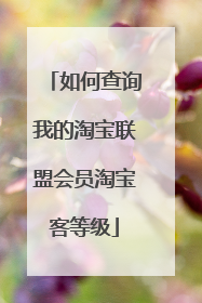 如何查询我的淘宝联盟会员淘宝客等级
