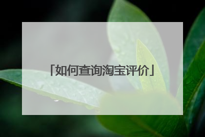 如何查询淘宝评价