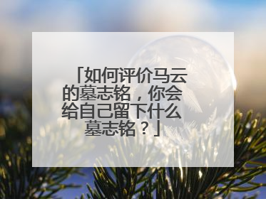 如何评价马云的墓志铭,你会给自己留下什么墓志铭?