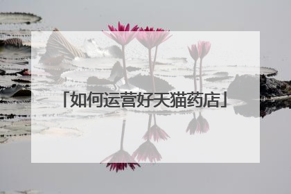 如何运营好天猫药店