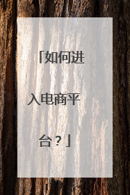 如何进入电商平台?