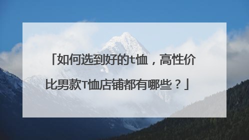 如何选到好的t恤,高性价比男款T恤店铺都有哪些?