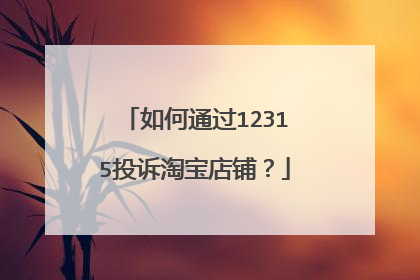 如何通过12315投诉淘宝店铺?