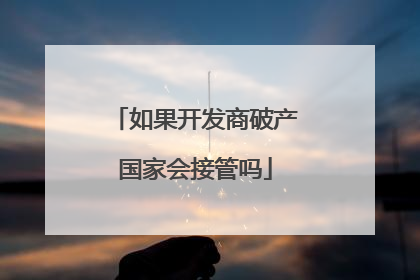 如果开发商破产国家会接管吗
