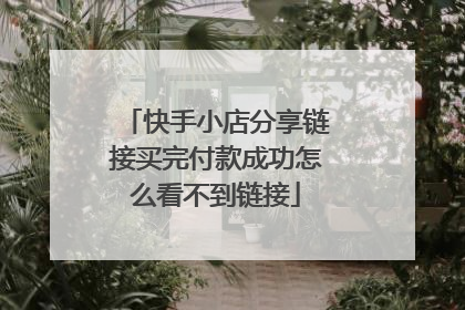 快手小店分享链接买完付款成功怎么看不到链接