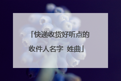 快递收货好听点的收件人名字 姓曲