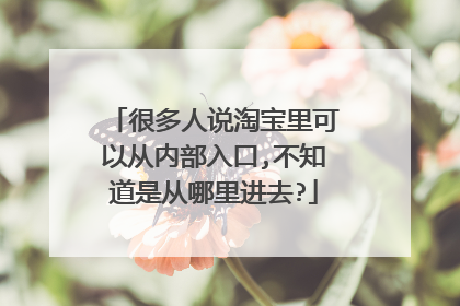 很多人说淘宝里可以从内部入口,不知道是从哪里进去?