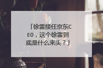 徐雷接任京东CEO,这个徐雷到底是什么来头?