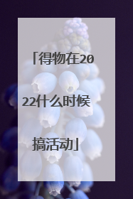 得物在2022什么时候搞活动
