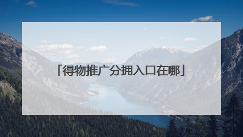 得物推广分拥入口在哪