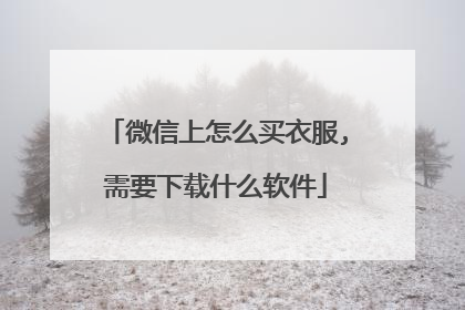 微信上怎么买衣服,需要下载什么软件