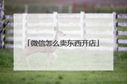 微信怎么卖东西开店