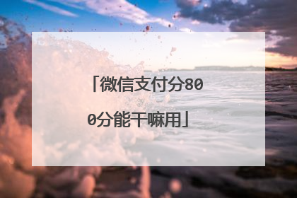微信支付分800分能干嘛用