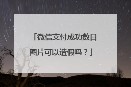 微信支付成功数目图片可以造假吗?