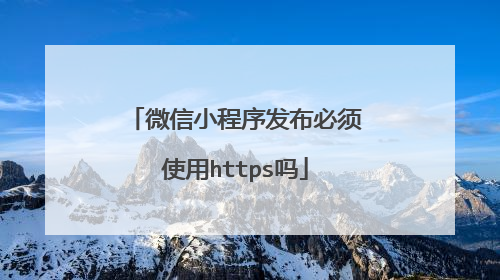 微信小程序发布必须使用https吗