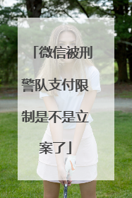 微信被刑警队支付限制是不是立案了