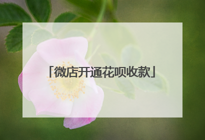微店开通花呗收款