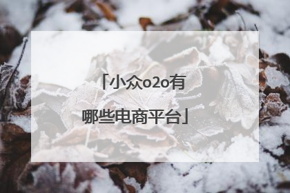 小众o2o有哪些电商平台