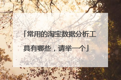 常用的淘宝数据分析工具有哪些,请举一个