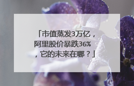 市值蒸发3万亿,阿里股价暴跌36%,它的未来在哪?