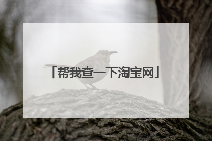 帮我查一下淘宝网