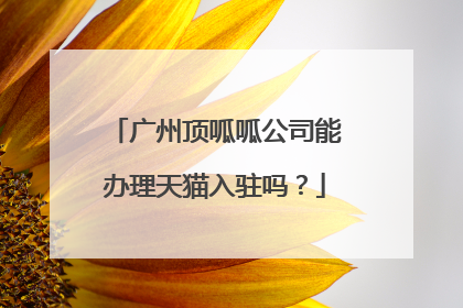 广州顶呱呱公司能办理天猫入驻吗?