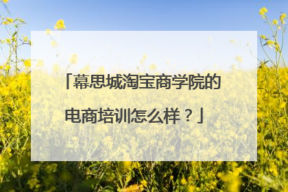幕思城淘宝商学院的电商培训怎么样?