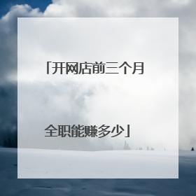 开网店前三个月全职能赚多少