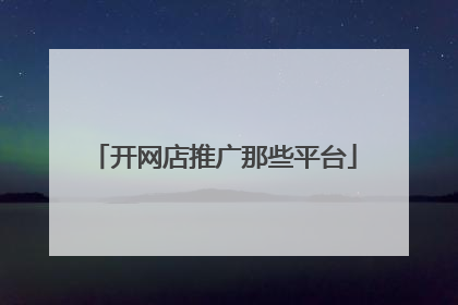 开网店推广那些平台