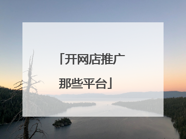 开网店推广那些平台
