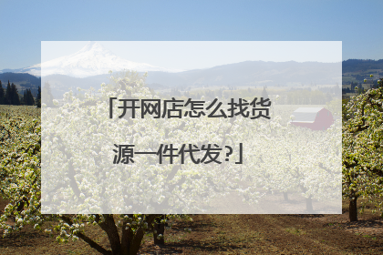 开网店怎么找货源一件代发?