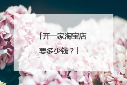 开一家淘宝店要多少钱？
