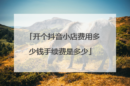 开个抖音小店费用多少钱手续费是多少